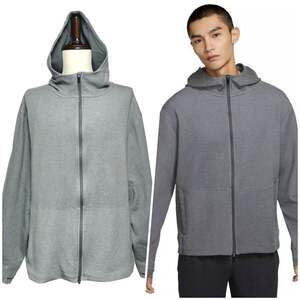 Nike Yoga | Men | Dri-FIT Iron Gray Athletic Stretch Full Zip Hoodie | XXL